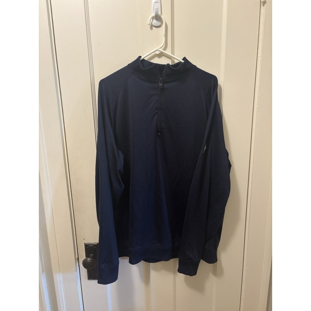 FootJoy Mens Navy Blue Quarter Zip Golf Pullover Mock Neck XL Athletic Layer